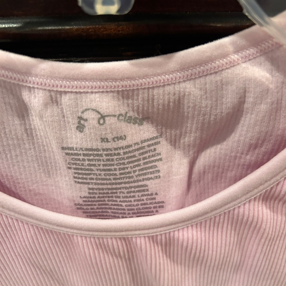 Art Class Light Pink Ribbed Crop Top - Picture 3 of 3